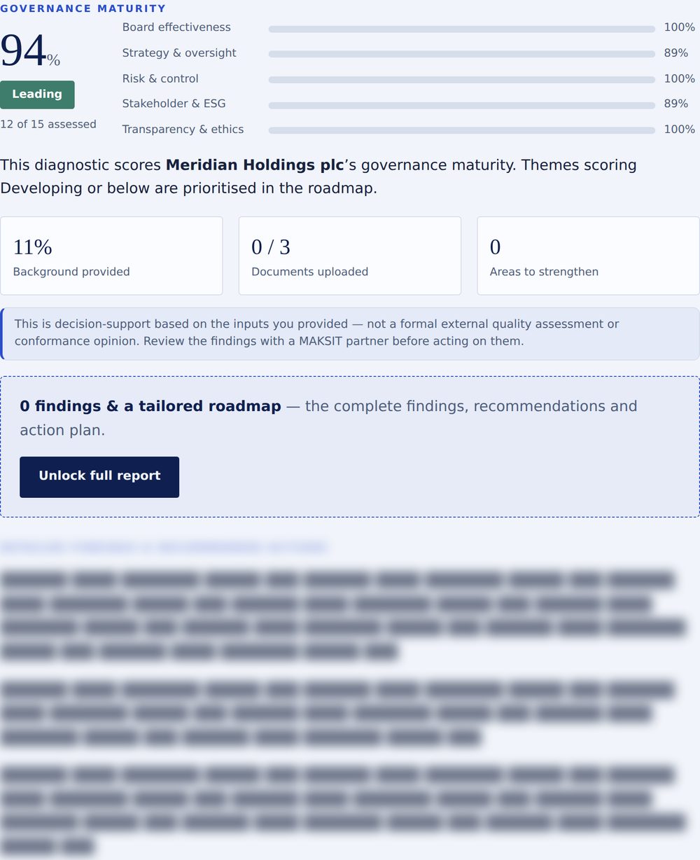 Governance Maturity Diagnostic free preview